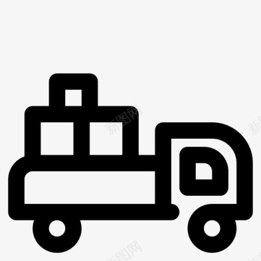 小型卡车货物物流图标