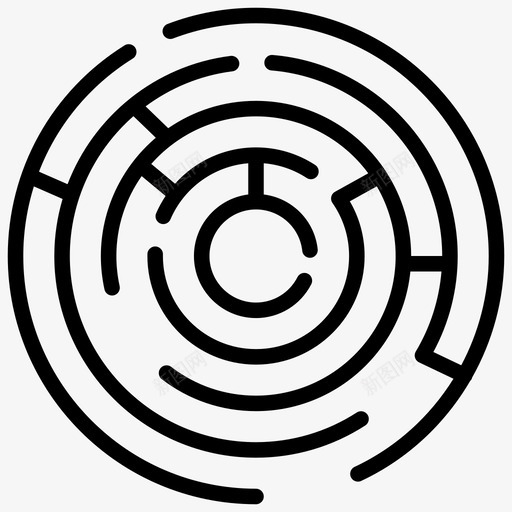圆形迷宫迷宫迷宫游戏svg_新图网 https://ixintu.com 迷宫 圆形 游戏 谜题 解决方案 线图 图标