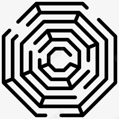 六边形迷宫迷宫概念迷宫游戏图标