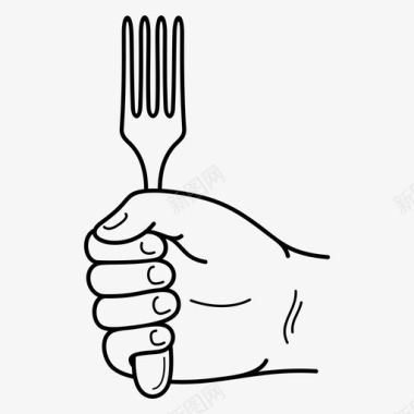 叉子餐具手图标