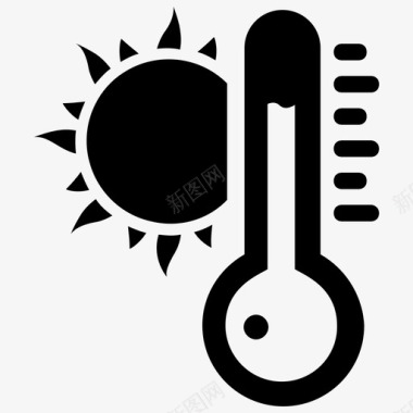 温度计热量测量温度图标
