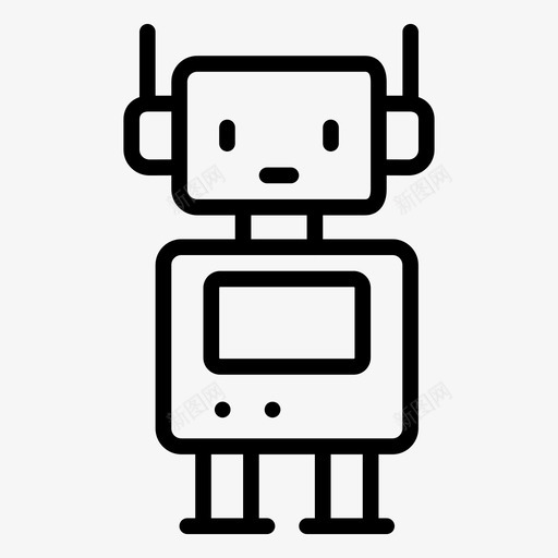 机器人人工智能svg_新图网 https://ixintu.com 机器人 人工智能 科学技术 机器 人和 线图 图标