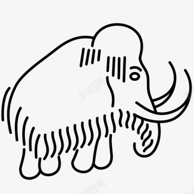 古代艺术猛犸象岩画图标