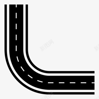 左下曲线道路左转图标