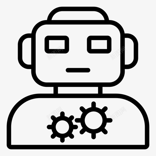 机器人人工智能svg_新图网 https://ixintu.com 机器人 人工智能 设置 技术 机器 人和 线图 图标