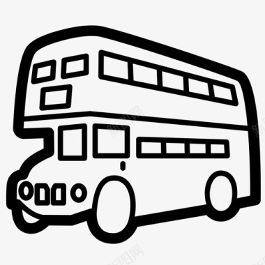 伦敦巴士双层巴士车辆图标