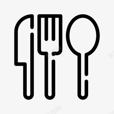叉子和刀食物材料图标
