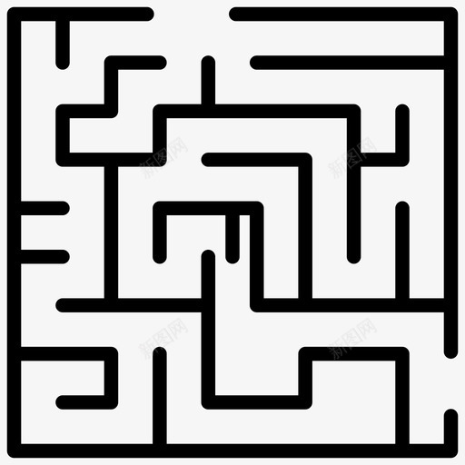 树篱迷宫迷宫拼图svg_新图网 https://ixintu.com 迷宫 树篱 拼图 线图 图标