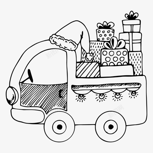 汽车有礼物圣诞节假日svg_新图网 https://ixintu.com 礼物 汽车 圣诞 圣诞节 节假日 新年