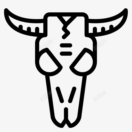 牛头骨装饰品动物svg_新图网 https://ixintu.com 牛头 头骨 装饰品 动物 印第安人 牛仔