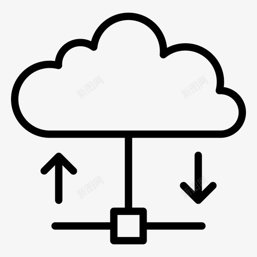 云计算下载svg_新图网 https://ixintu.com 云计算 下载 分享 上传 机器 机器人 人和 人工智能 线图 图标