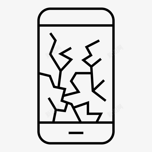 坏了破裂了的屏幕手机svg_新图网 https://ixintu.com 坏了 手机 破裂 了的 屏幕