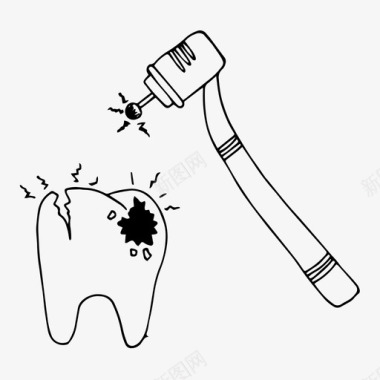 牙齿治疗龋齿牙齿护理图标