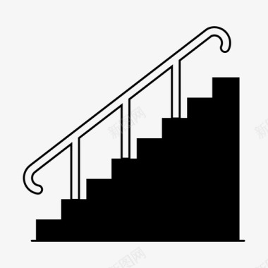 楼梯下楼梯紧急疏散图标