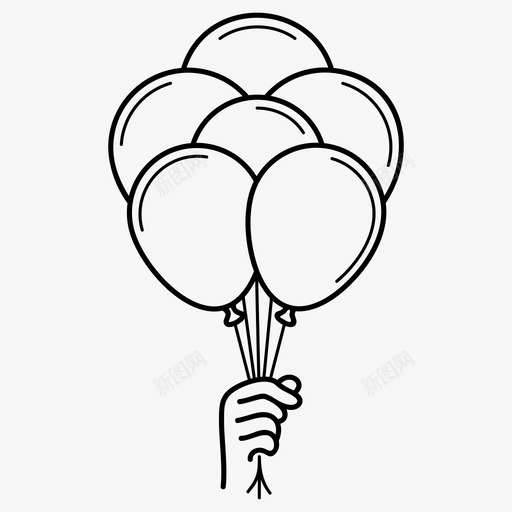 手拿一束氦气球庆祝节日svg_新图网 https://ixintu.com 手拿 一束 氦气 气球 庆祝 节日