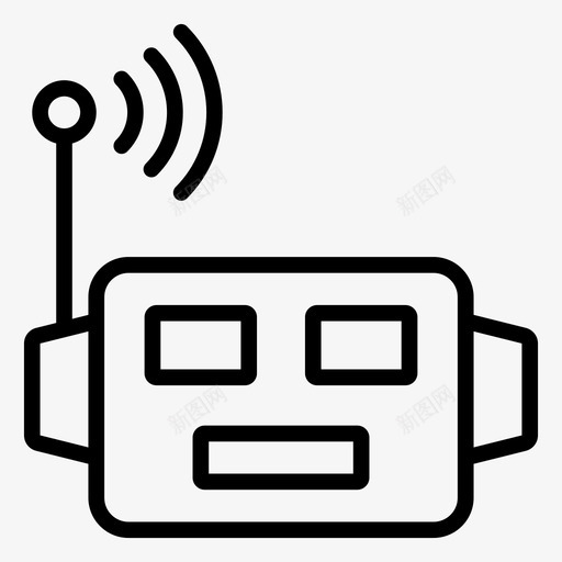 机器人人工智能svg_新图网 https://ixintu.com 机器人 人工智能 信号 信号机 机器 人和 线图 图标