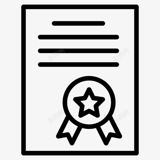 证书成就奖励svg_新图网 https://ixintu.com 成功 证书 成就 成就奖 奖励 学位 机会 线图 图标