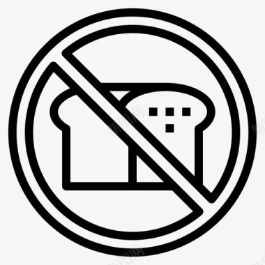 没有面包禁止生酮饮食图标