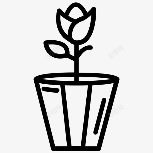 玫瑰花卉植物自然svg_新图网 https://ixintu.com 植物 玫瑰 玫瑰花 花卉 自然 盆栽 壶叶 线图 图标