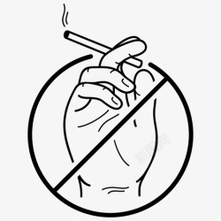 禁烟标志手绘图片