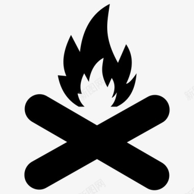 营火篝火壁炉图标