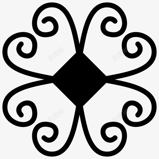 花牌花图案花纹身svg_新图网 https://ixintu.com 花牌 部落 图案 花纹 纹身 符号 线图 图标