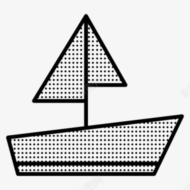 船帆船交通工具星罗棋布图标