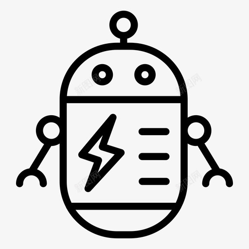 机器人人工智能svg_新图网 https://ixintu.com 机器人 人工智能 电力 科学 机器 人和 线图 图标