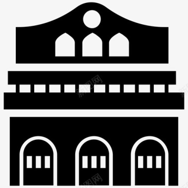 波尔图努斯神庙建筑意大利地标图标