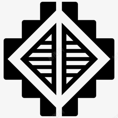 阿兹特克古代符号部落设计图标