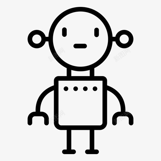 机器人人工智能svg_新图网 https://ixintu.com 机器人 人工智能 科学技术 机器 人和 线图 图标