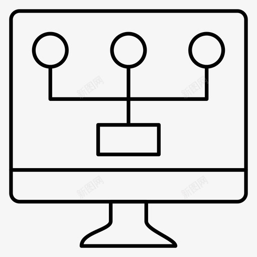 网络连接监视器svg_新图网 https://ixintu.com 网络 连接 监视器 屏幕 社交 数据库 存储 细线