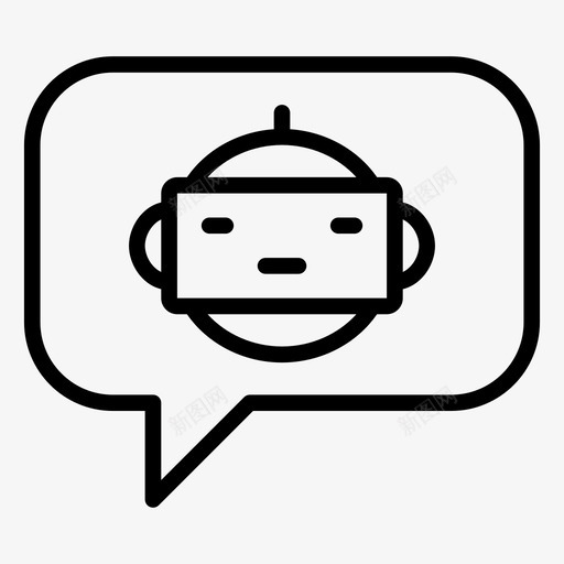 气泡人工智能svg_新图网 https://ixintu.com 人工智能 机器人 气泡 消息 机器 人和 线图 图标