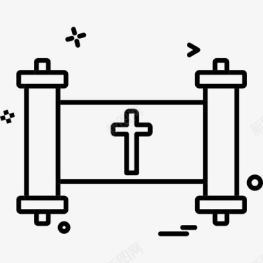 宗教十字架卷轴图标