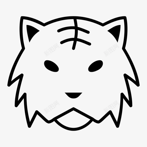老虎动物猫svg_新图网 https://ixintu.com 老虎 动物 猫脸 捕食 食者