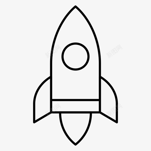 火箭助推器发射器svg_新图网 https://ixintu.com 火箭 助推器 发射器 启动 旅行 成功 机遇 细线 图标