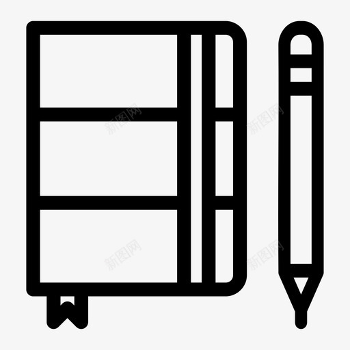 笔记本议程书和铅笔svg_新图网 https://ixintu.com 笔记本 议程 铅笔 写作