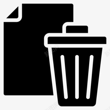废纸篓垃圾箱文档图标