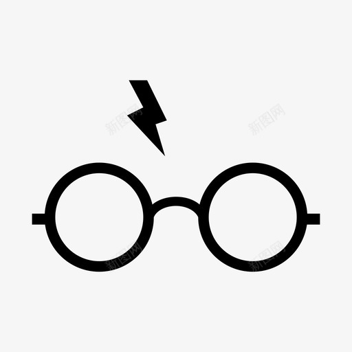 哈利波特眼镜魔法svg_新图网 https://ixintu.com 哈利波特 眼镜 魔法 伤疤