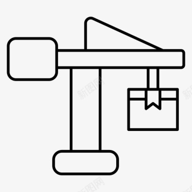 起重机箱子纸箱图标