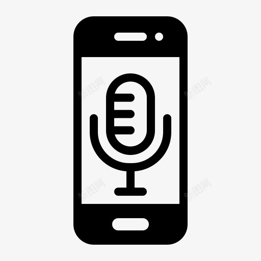 麦克风手机语音svg_新图网 https://ixintu.com 语音 麦克风 手机 录制 移动 应用程序