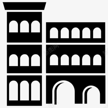 罗马城堡意大利地标罗马建筑图标