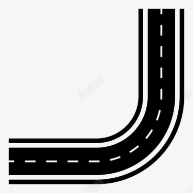 右下曲线道路左转图标