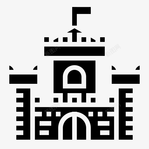 城堡建筑中世纪svg_新图网 https://ixintu.com 建筑 城堡 中世纪 玩具 童年 实心