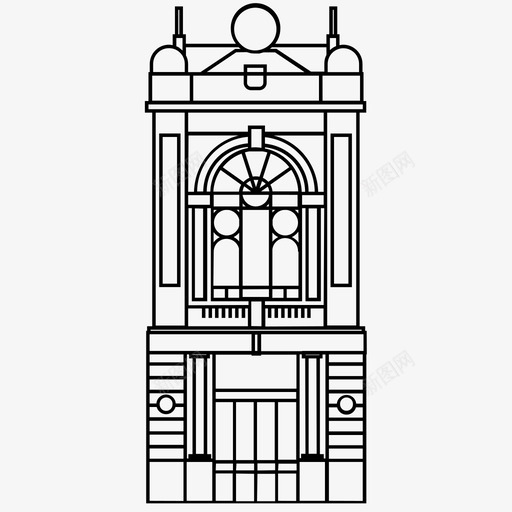 西班牙银行建筑立面svg_新图网 https://ixintu.com 西班牙 银行 建筑 立面