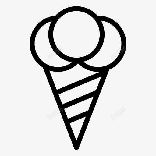 甜筒冰淇淋冰淇淋svg_新图网 https://ixintu.com 冰淇淋 甜筒
