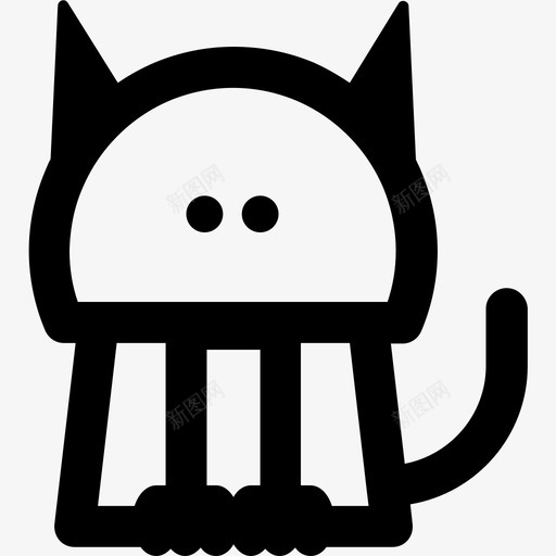 黑猫动物可爱svg_新图网 https://ixintu.com 黑猫 动物 可爱 表情 符号 线条