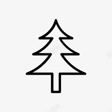 松树圣诞雪图标