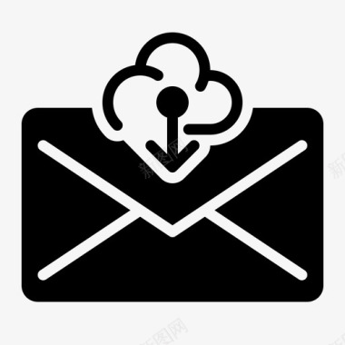 下载邮件云下载电子邮件图标