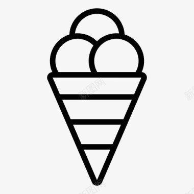 冰淇淋蛋卷甜点咖啡店系列图标图标